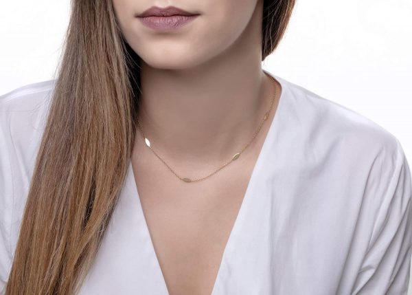 Five marquise gold chain necklace - Image 4