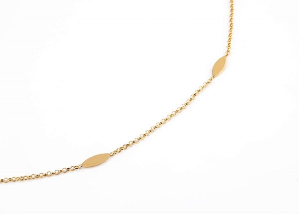 Five marquise gold chain necklace - Image 8