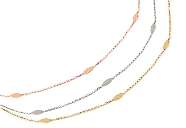 Five marquise gold chain necklace - Image 6