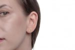 Tiny square gold stud earrings - Image 6