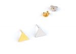 Tiny triangle gold stud earrings