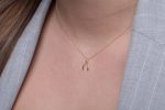 Tiny wishbone gold necklace - Image 2