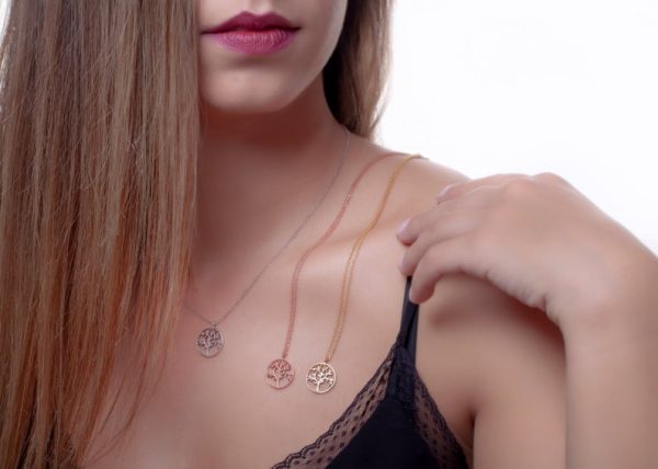 Tree of life necklace (small) 6 Tree of life gold necklace small - Image 6