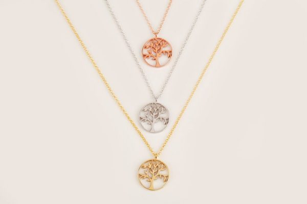 Tree of life necklace (small) 7 Tree of life gold necklace small - Image 7