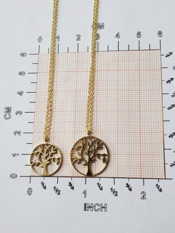 Tree of life necklace (small) 9 Tree of life gold necklace small - Image 9