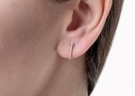 Unique diamond bar earrings