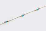 Gold turquoise beaded anklet - Image 5