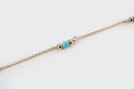 Gold turquoise beaded anklet - Image 6