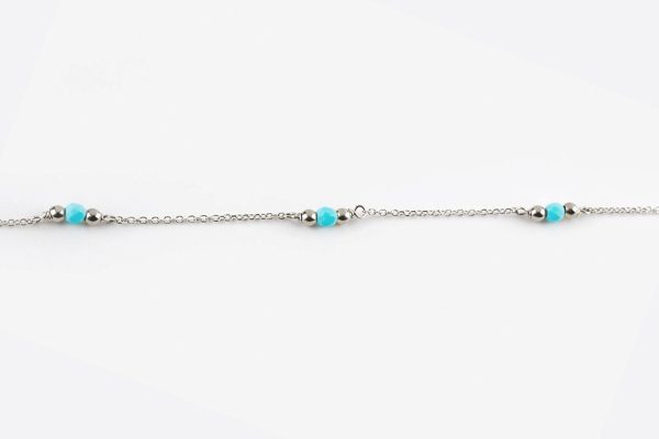 Turquoise beaded anklet 6 Gold turquoise beaded anklet - Image 7