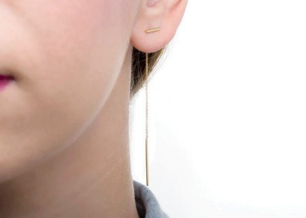 Unique long chain bar earrings - Image 4