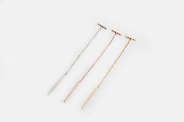 Unique long chain bar earrings - Image 6