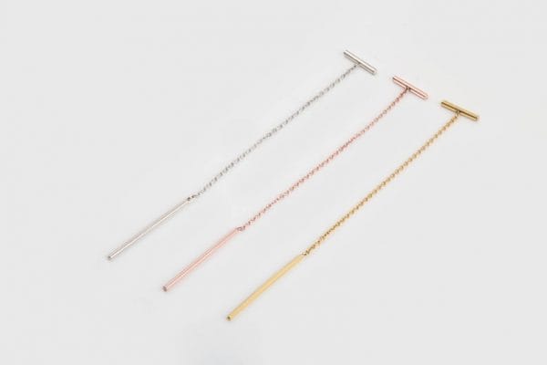 Unique long chain bar earrings - Image 7