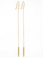 Gold threader earrings with chain - Image 5