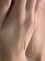 Gold threader earrings with chain - Image 6