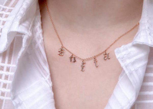 Unique solid gold name necklace - Image 6