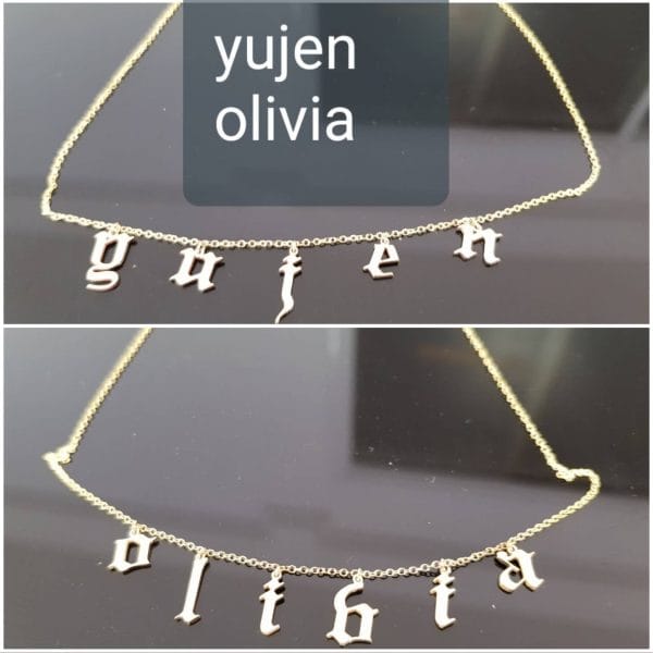 Unique solid gold name necklace - Image 8