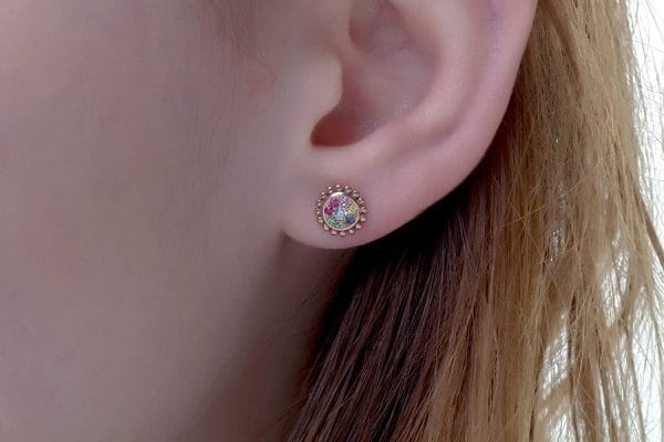 Unique rainbow earrings 6 Unique rainbow stud earrings - Image 4