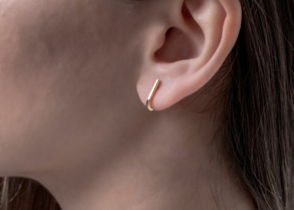 Unique stud earrings 1 Unique stud bar earrings - Image 1