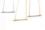 Gold Floating Bar chain necklace - Image 2