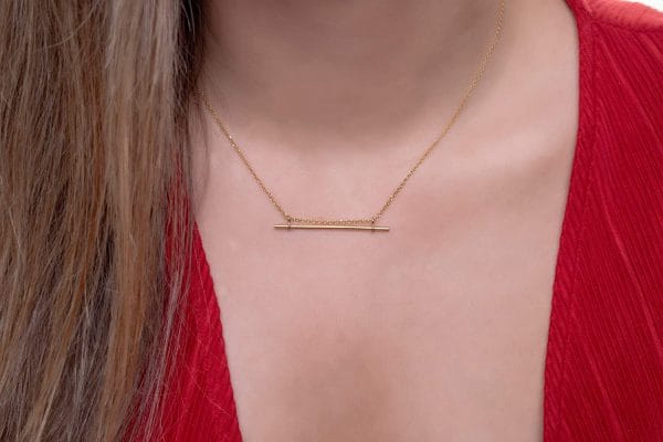Gold Floating Bar chain necklace - Image 3