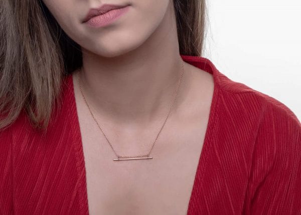 Gold Floating Bar chain necklace - Image 5