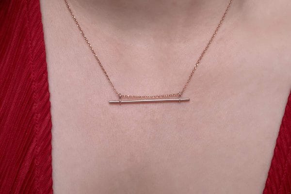 floating Bar necklace 5 Gold Floating Bar chain necklace - Image 1