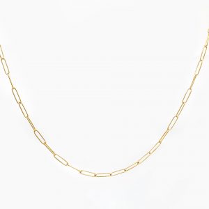 solid gold paperclip link chain