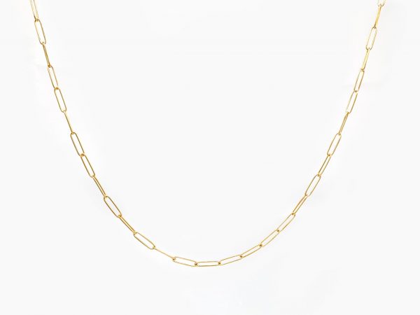 solid gold paperclip link chain