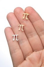 Solid gold Pi stud earrings