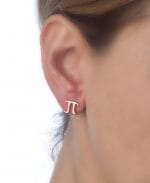 Solid gold Pi stud earrings - Image 4