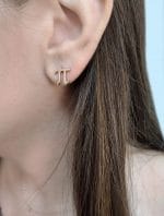 Solid gold Pi stud earrings - Image 3