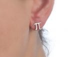 Solid gold Pi stud earrings - Image 5