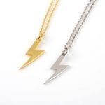 Tiny Lightning Bolt gold necklace - Image 2