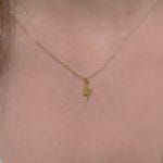 Tiny Lightning Bolt gold necklace - Image 3