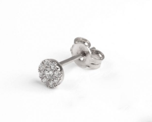 Circle diamond studs earrings - Image 6