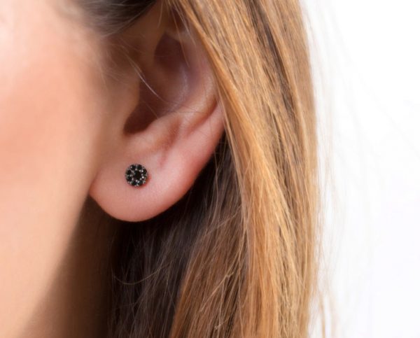 Circle diamond studs earrings - Image 7