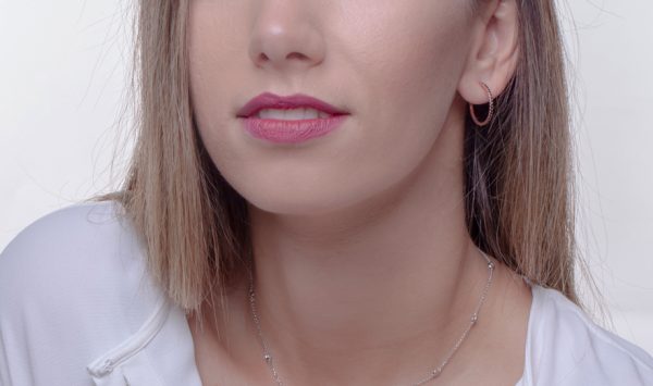 Diamond large hoop gold earrings - Image 4