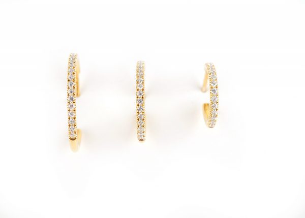 Diamond large hoop gold earrings - Image 8
