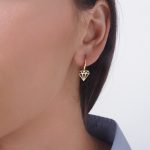 Diamond shaped enamel earrings