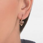 Diamond shaped enamel earrings - Image 2