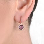 Drop diamond gold earrings