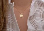 Oval shape initial necklace with diamond - Image 2
