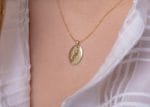 Oval shape initial necklace with diamond - Image 3