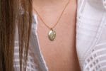 Oval shape initial necklace with diamond - Image 4