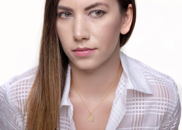 Oval shape initial necklace with diamond - Image 5