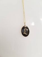 Oval shape initial necklace with diamond - Image 7