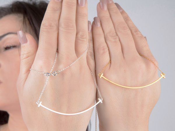 Solid gold smile chain necklace - Image 5