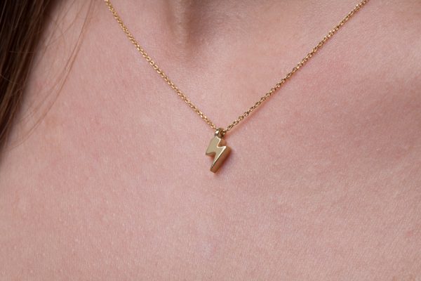 Solid gold bolt necklace, Lightning necklace 1 Solid gold Bolt Lightning necklace - Image 1