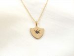 Diamond shield gold necklace - Image 3