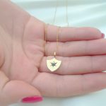 Diamond shield gold necklace - Image 4